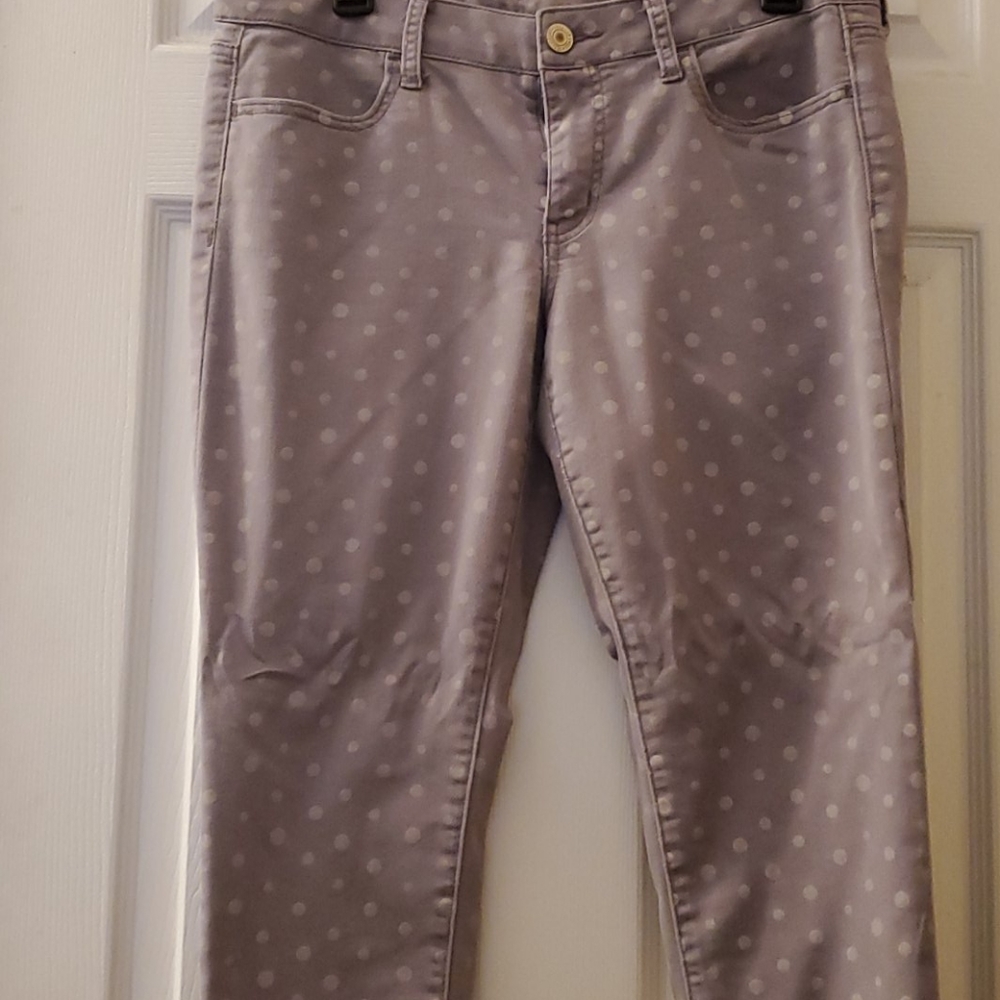 American Eagle Lavender Polka Dot Jeggings